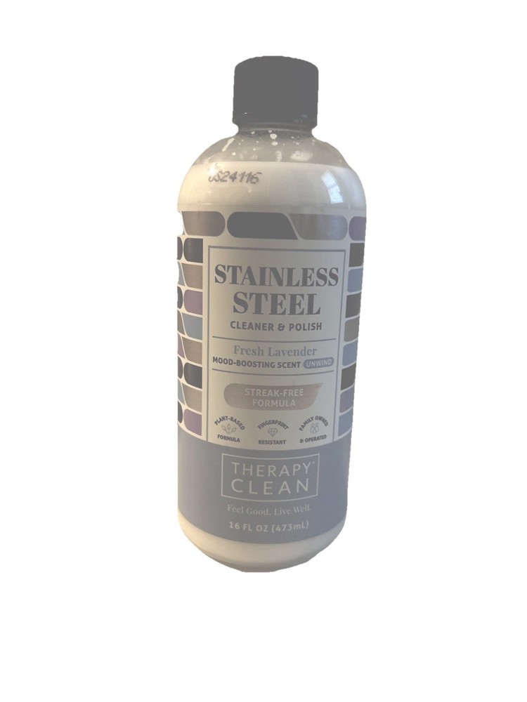 Stainless Steel Cleaner/Polish Fingerprint & Residue Remover By Therapy 16oz NEW