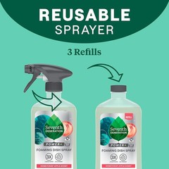 Foaming Dish Spray Cleaner Apple Scent 16 fl oz Pack of 3 Kitchen Degreaser Foam