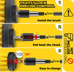 6Pack Drill Brush Scrubber Set – Long Attachment Kit for Grout, Tile, Tub