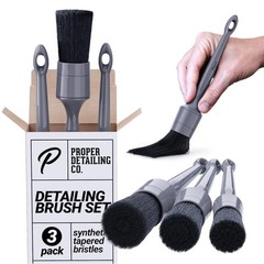 Car Detailing Brush Set 3 Pack Synthetic Brushes For Interior & Exterior Wheels