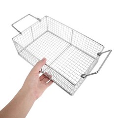 High Temperature Stainless Steel Ultrasonic Cleaner Basket with Swinging Handle