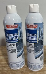 Champion Spray On Stainless Steel Cleaner Aerosol Oil-Based Lot Of 2