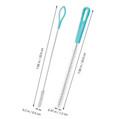 Sky Blue Plastic Straw Cleaning Brush Kit Long Reusable Household Tube Cleaner