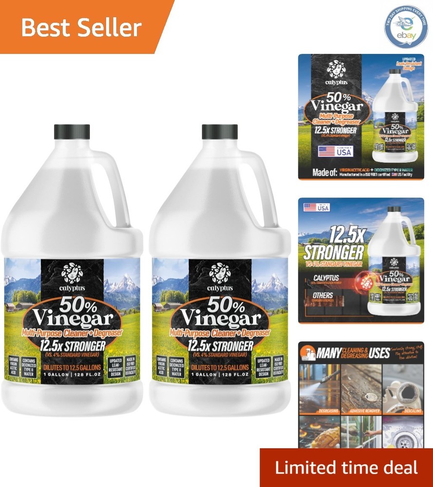 Technical Grade 50% Vinegar – Dilutes to 5%, Perfect for Multi-Surface Cleaning