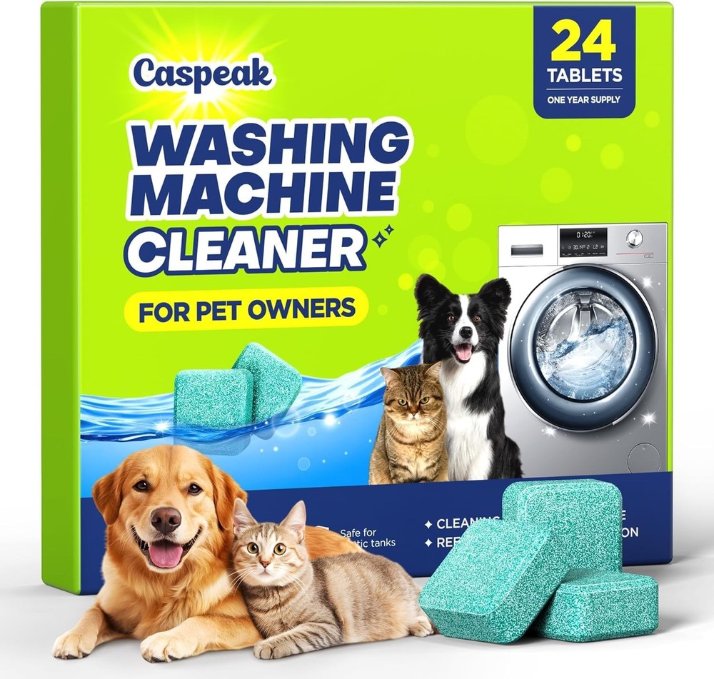 5X Power Deep Cleaning Washing Machine Cleaner Tablets, No More Odor & Pet Fu…