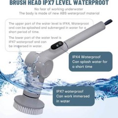 Cordless Electric Rotary Scrubber 8 Multi Interchangeable Brush Heads Q500