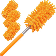 Plumero Microfibra con Mango Extensible 4 Repuestos Lavables para Hogar Oficina