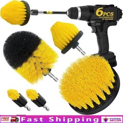 5 Brushes Cleaning Kit Bathtub Tile Grout Upholstery Floor Drill Attachment New