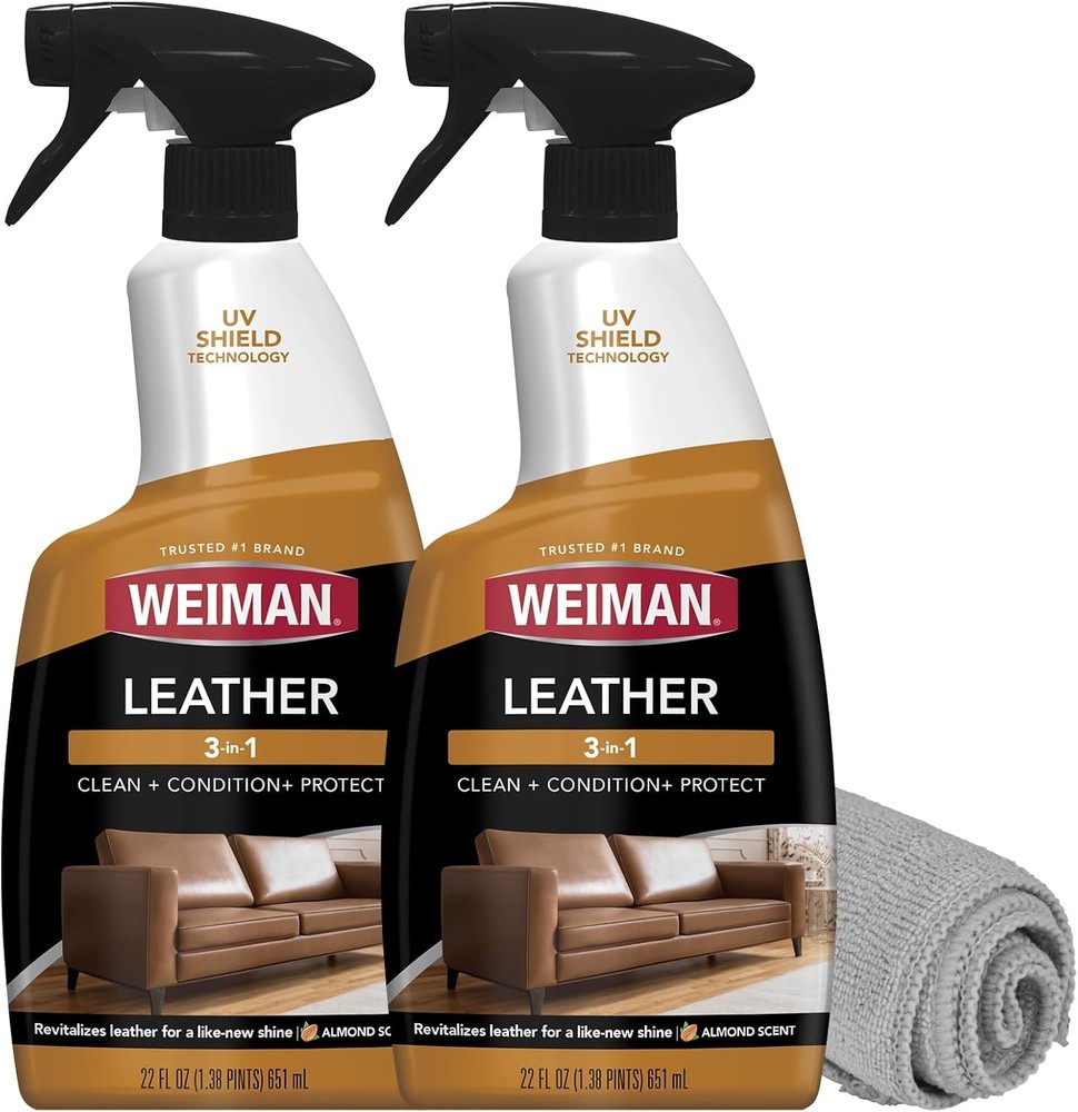 Leather Cleaner Conditioner Restores Protects UV Protection 22 Oz 2 Pack