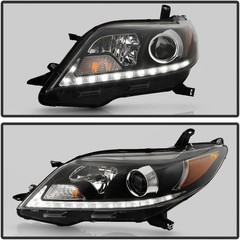 – for [Halogen Model] 2011-2020 Toyota Sienna Upgrade LED DRL Style Black Housin