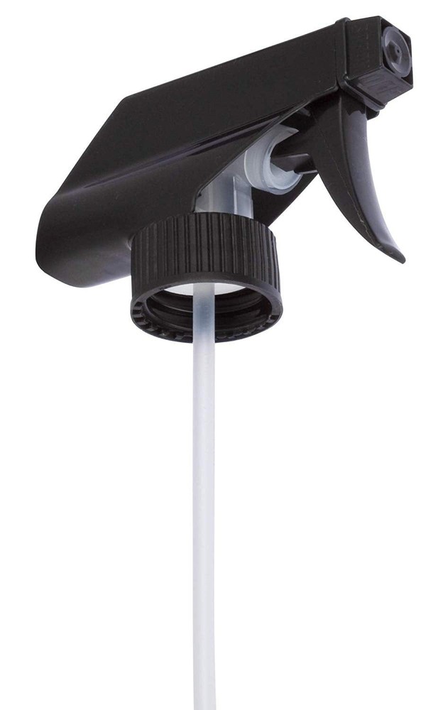 (Case of 500) 28/400 Neck Size Black Trigger Spray Closure, 9.25 inch dip tube