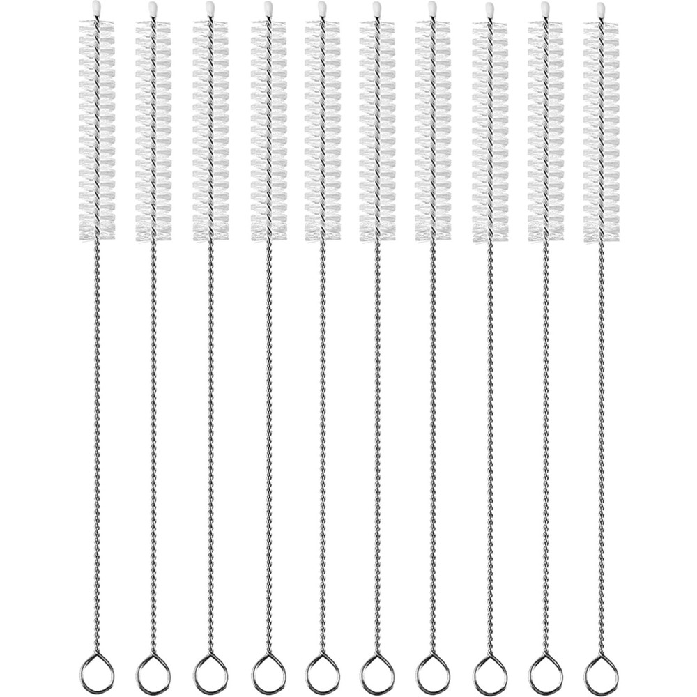 Long Straw Cleaning Brushes, 12 Inches with Durable Nylon Bristles, 10 Pack