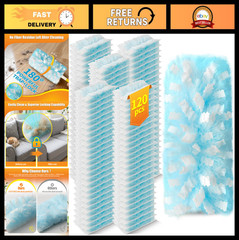 120 Count Microfiber Duster Refills for Swiffer, 180° Disposable Multi-Surface C