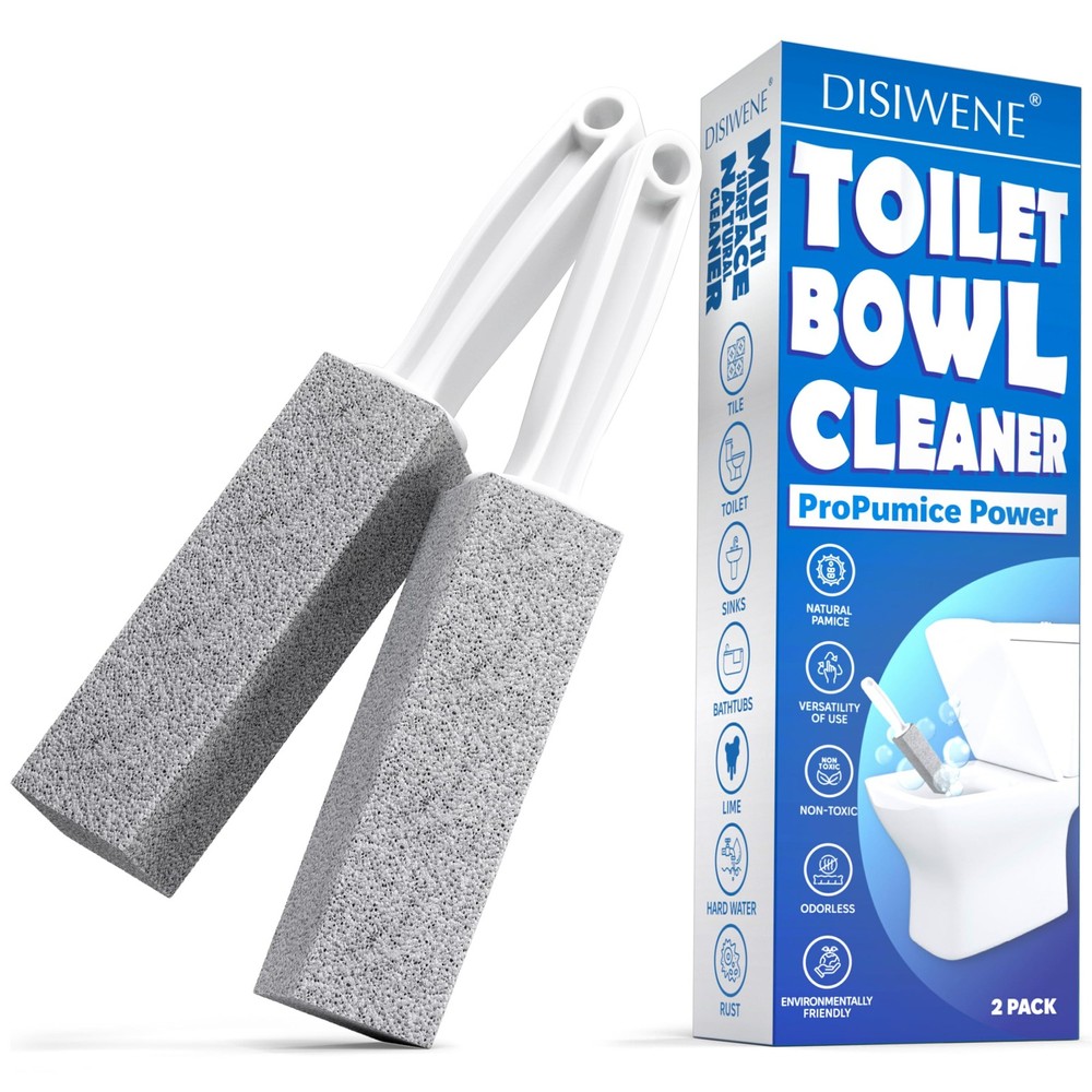 DISIWENE Pumice Cleaning Stone with 1 Count (Pack of 2), 2 Pack Handle