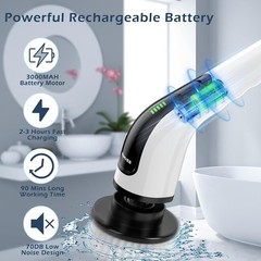 Electric Spin Scrubber, Power Shower Cleaning Brush with Long Handle | Cordle…