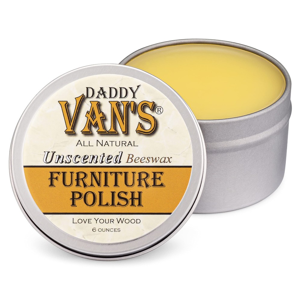 Van’s All Natural Beeswax Furniture Polish Unscented Food Safe Wood Wax for
