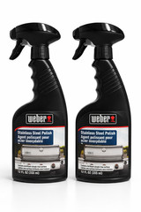 Weber Stainless Steel Polish 12 oz Bottles Lot of 2 Grill Cleaner Spray