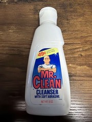 Vintage 1980s Mr. Clean Cleanser With Soft Abrasive 6 oz Bottle P&G