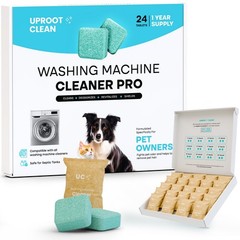 Washing Machine Cleaner Tablets – 24 Pack, Pet Safe, HE Compatible, Removes Grim