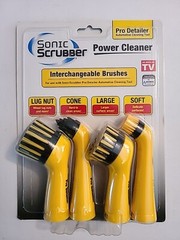 Sonic Scrubber Pro Detailer Power Cleaning Tool Interchangeable Brushes NEW