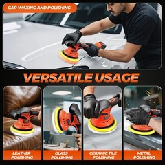 Car Buffer Polisher, 8 Variable Speed Car Polisher 2800-6000RPM Cordless Car …