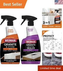 Natural Stone Countertop Cleaner and Sealer – Safe for Quartz & Marble – 2 Pack