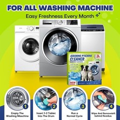 Pet Hair Washer Cleaner Tablets Odor Eliminator 24 Tablets 12 Month Supply New