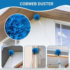 20FT High Ceiling Fan Duster with 5-12FT Extendable Pole, Reusable Cobweb & Dust
