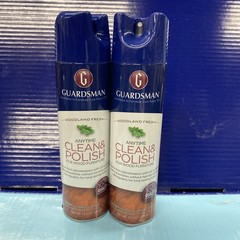 2X GUARDSMAN Anytime Clean & Polish Protects Wood Furniture (1 Damaged Cap)