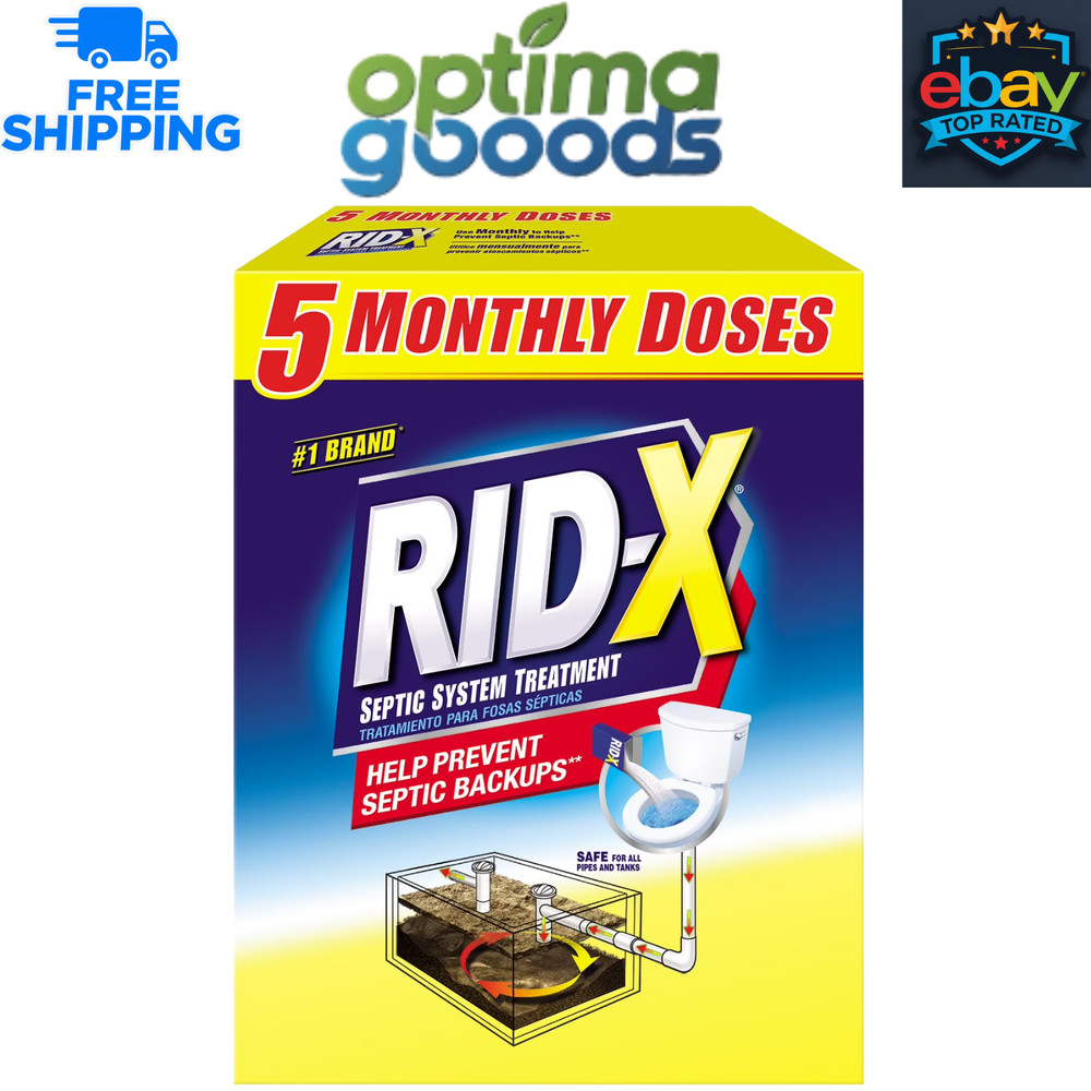 RID-X Septic Tank Treatment Powder, 49 oz. – Safe for All Septic Systems & Pipes