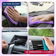 16 Pcs Windshield Cleaner Tool, Car Cleaning Kit with Various Detailing Brushes
