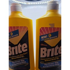 2 Bottles NOS 90’s Brite Floor Cleaner 16 oz SC Johnson For No Wax Floors