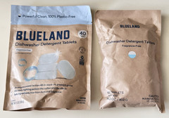 2 LOTS BLUELAND Powder Dishwasher Soap Detergent 14.2 oz + 9.5 oz Fragrance Free