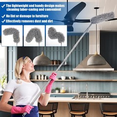 Feather Duster Set (4 Pieces), 30-100 inch Microfiber Retractable Gap Duster …