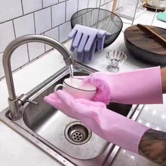 HOMZEE Reusable Silicone Magic Dish Washing kitchen Cleaning-Scrubbing Gloves