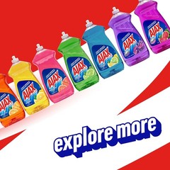 Ajax Ultra Liquid Dish Soap Vinegar and Lime Scent, Sparkling Clean Dishes, 90 f