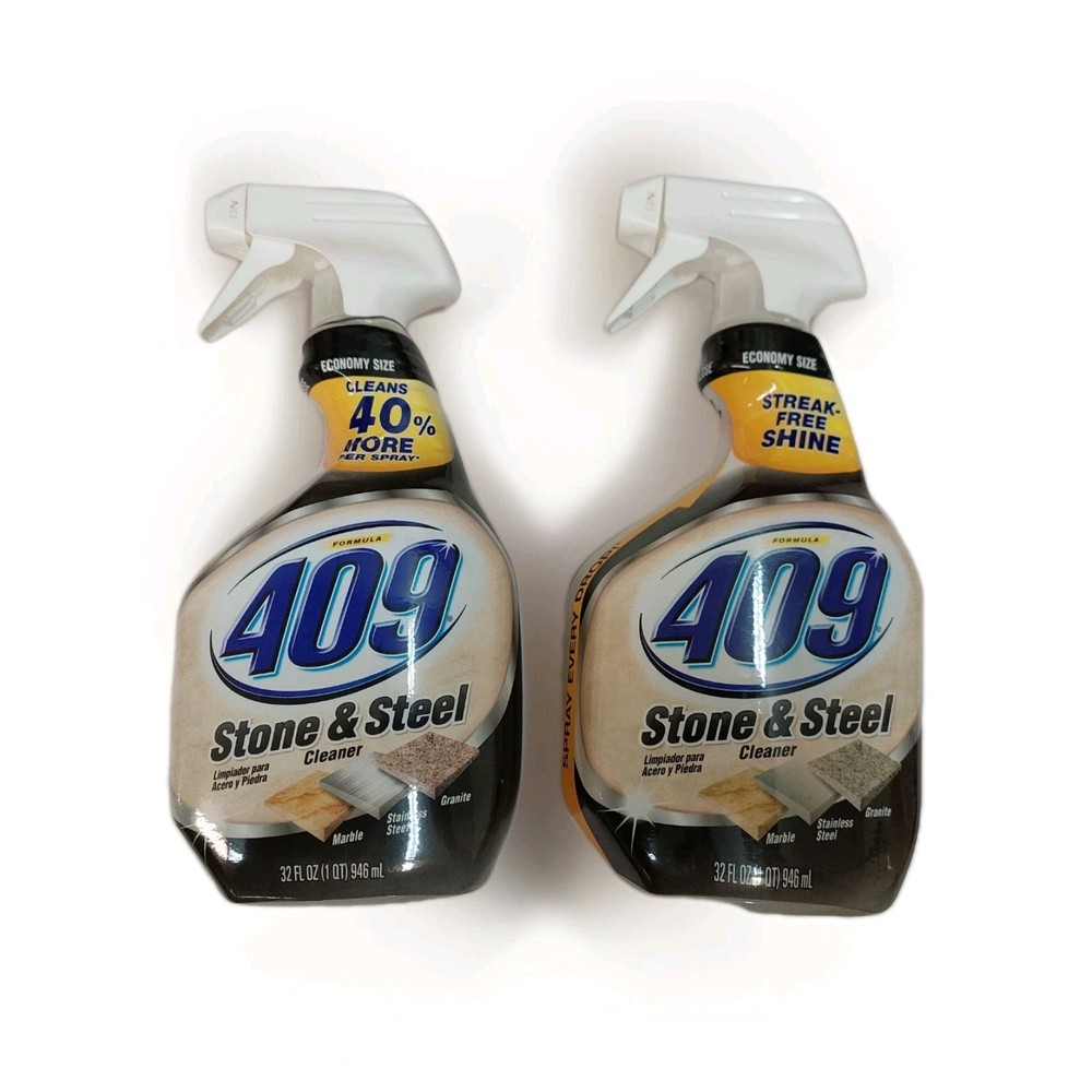 Formula 409 Stone & Steel Spray Cleaner 32 fl oz Lot of 2 Bottles Marble Granite