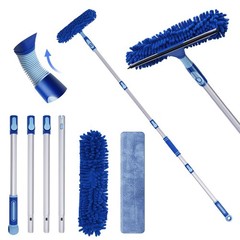 Professional Window Squeegee Kit – 62″ Lightweight Aluminum Pole, 2 in 1 Rota…