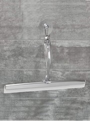 iDesign Zia Metal and Plastic Bathroom Squeegee for 12″ Inch, Clear/Stainless