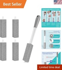 4 Pack Pumice Stone Toilet Bowl Cleaner with Long Handle – Hygienic & Durable
