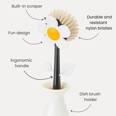 Flower Power Dish Brush With Vase Brush Holder Dish Brush With Handle For Pot Sc