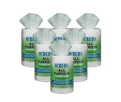 Scrubs 96580 All Purpose Cleaning Wipes, 6 Buckets of 80 Towels each, Free Ship