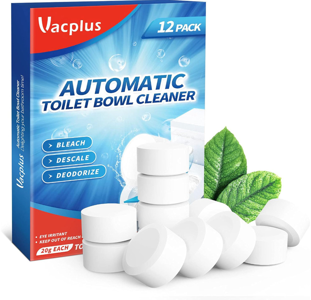 Toilet Bowl Cleaner Tablets 12 PACK, Automatic Toilet Bowl Cleaners with Bleach.