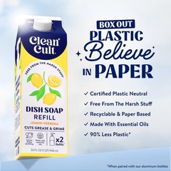 Plant-Based Dish Soap Refill 32oz – Cuts Grease & Grime – Eco-Friendly Formula