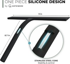 Minimalist Black Shower Squeegee with Stainless Steel Hook – Effortless Cleaning