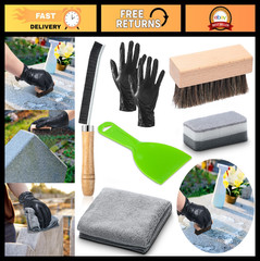 7 Pcs Headstone Cleaner Kit – Granite & Stone Cleaning Tools, Gloves, Brushes, S