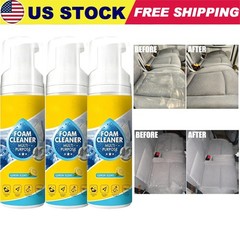 3x 4-in-1 Multi-Enzyme Foam Cleaner,Deep Cleaning Spray for Car Kitchen Bathroom