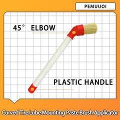 Tire Lube Brush Applicator Swab (4-Pack),11″ Plastic Handle and 45° Angled De…