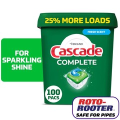 Complete Dishwasher Pods Action Pacs Dishwasher Detergent Tabs Fresh 100 Count
