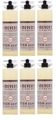 6 ~ Mrs Meyers Clean Day Dish Soap Cuts Grease Biodegradable Lavender Scent 16oz